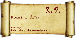 Kocsi Irén névjegykártya