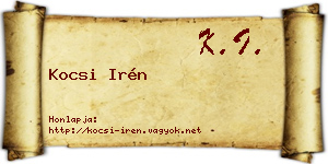 Kocsi Irén névjegykártya